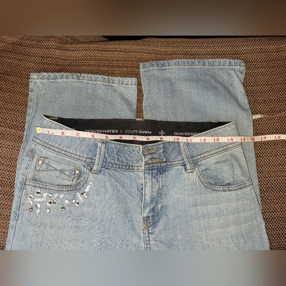 Denver Hayes Light Blue Flare Jeans with Studs - Picture 6 of 7